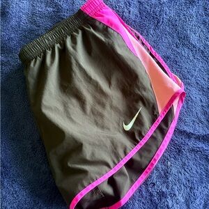 Nike Women's Black Shorts with Pink Trim